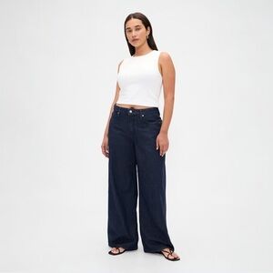 GAP Curvy Mid Rise UltraSoft Baggy Jeans NWOT Dark Rinse